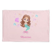 Housse D'oreillers Nom personnalisé de la sirène noire (Dos)