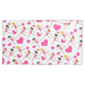 Housse D'oreillers Nom personnalisé fille blanche gymnaste coeur étoi (devant)