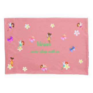 Housse D'oreillers Nom Personnalisé Filles Fées Fées Pillowcase