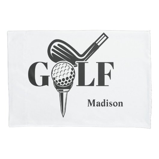 Housse D'oreillers Nom personnalisé Golf (devant)