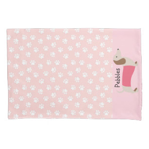 Housse D'oreillers Nom rose de coutume de caisse de coussin de teckel