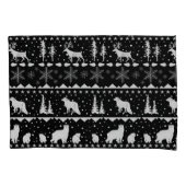 Housse D'oreillers Nordic Sweater White Winter Animals Black (devant-gauche)