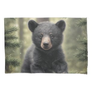 Housse D'oreillers North Woods Little Black Bear Cub