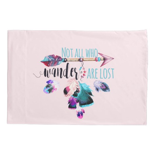 Housse D'oreillers Not All Who Wander Are Lost Bohemian (Dos)