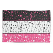 Housse D'oreillers Notes de musique rose et blanc noir coque coussin (Dos-gauche)