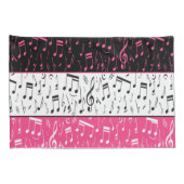 Housse D'oreillers Notes de musique rose et blanc noir coque coussin (Dos-Droit)