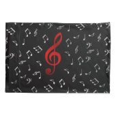 Housse D'oreillers notes de musique rouge et argent (Dos)