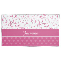 Notes musicales personnalisées et Coeurs Motif ros