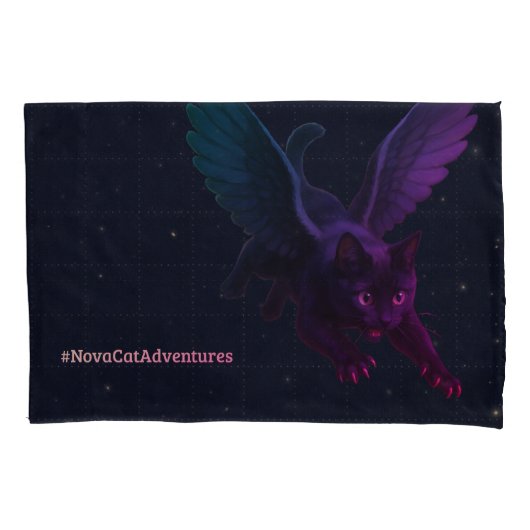Housse D'oreillers #NovaCatAdventures – Winged v2 pillowcase (devant)