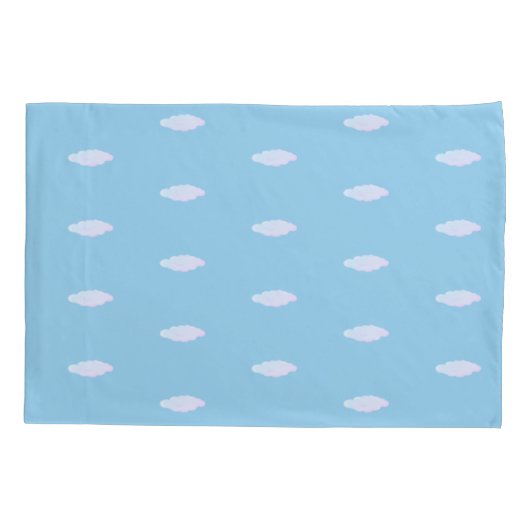 Housse D'oreillers Nuages mignons sur bleu clair (Dos)