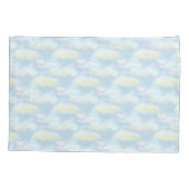 Housse D'oreillers Nuages pastel mignons sur fond bleu clair (Dos)