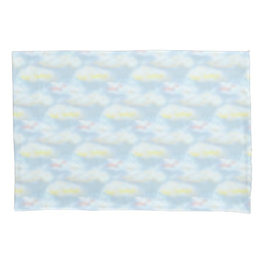 Housse D'oreillers Nuages pastel mignons sur fond bleu clair (devant)