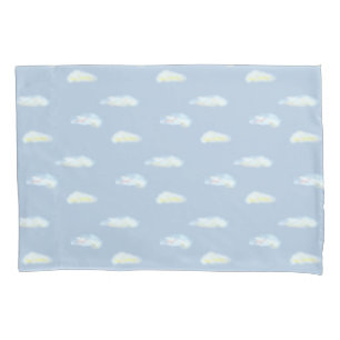 Housse D'oreillers Nuages pastel sur fond bleu clair