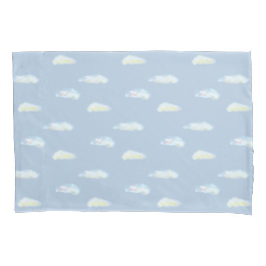 Housse D'oreillers Nuages pastel sur fond bleu clair (devant)
