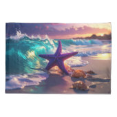 Housse D'oreillers Ocean beach with violet starfish (Dos)
