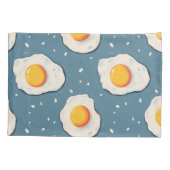 Housse D'oreillers Oeufs frits sur Motif bleu (Dos)