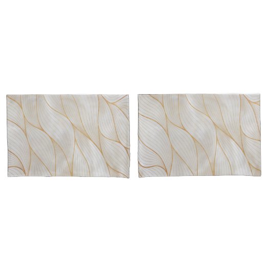 Housse D'oreillers Oeuvre Abstraite de Feuilles d'or | Pilote (devant-Set)