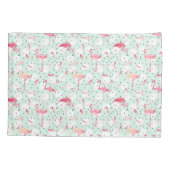 Housse D'oreillers Oiseau de Flamant rose avec des plumes (Dos-gauche)