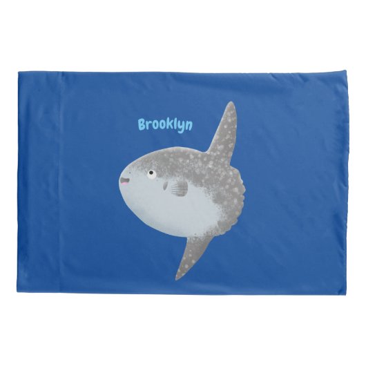 Housse D'oreillers Oiseau de mer mola mola mignonne caricature (Dos)