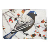 Housse D'oreillers Oiseau d'hiver Gold Rustic (devant)