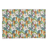 Housse D'oreillers Oiseau et motif de fleur exotique (devant-Droit)