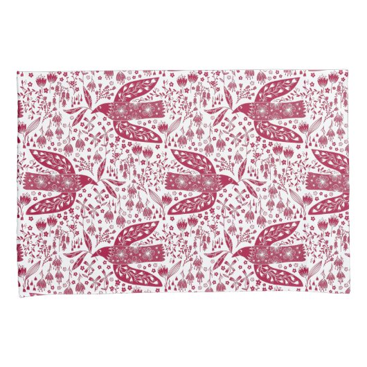 Housse D'oreillers Oiseau rouge (devant-Droit)