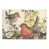 Housse D'oreillers Oiseaux de printemps Robin Oiseaux rouges (Dos)