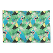 Housse D'oreillers Oiseaux exotiques modernes et feuillage Design tro (Dos-Droit)