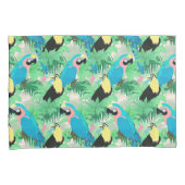 Housse D'oreillers Oiseaux exotiques modernes et feuillage Design tro (devant-Droit)