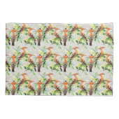 Housse D'oreillers Oiseaux exotiques sur la dentelle (Dos-gauche)