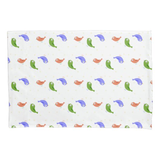 Housse D'oreillers Oiseaux multicolores (devant)