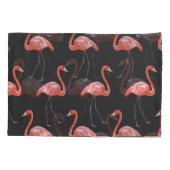 Housse D'oreillers Oiseaux tropicaux, flamants roses, sans soudure (Dos)