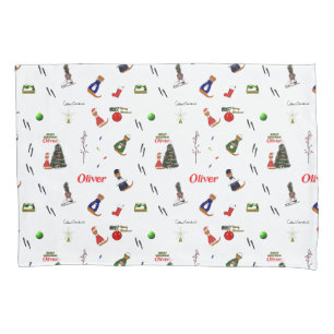 Housse D'oreillers Oliver La Loutre Noël Motif Aléatoire