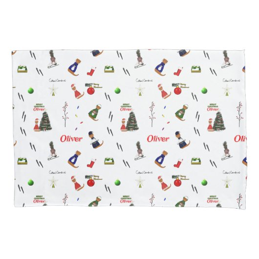 Housse D'oreillers Oliver Le Motif aléatoire de Noël Otter (devant)