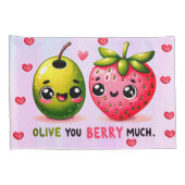 Housse D'oreillers olivier et fraise (Dos-Droit)