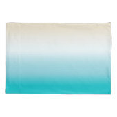 Housse D'oreillers Ombre Beach Sand Blanc Turquoise Gradient (Dos-gauche)