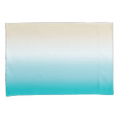 Housse D'oreillers Ombre Beach Sand Blanc Turquoise Gradient (devant-Droit)