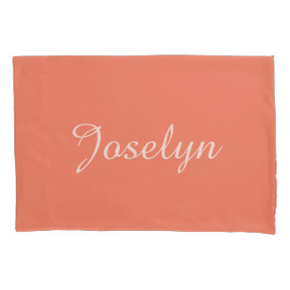 Housse D'oreillers Ombre Couleur Peach Modern Minimaliste Nom Personn