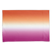 Housse D'oreillers Ombre Lesbian Pride Drapeau orange rose (devant-Droit)