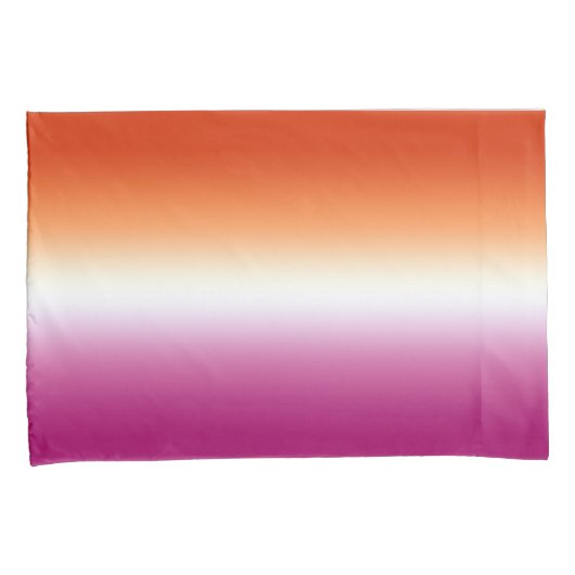 Housse D'oreillers Ombre Lesbian Pride Drapeau orange rose (devant-Droit)