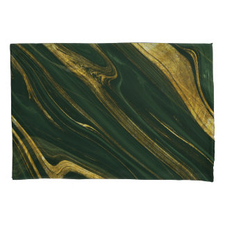 Housse D'oreillers Onyx Vert Luxueux : Marbre D'Or.
