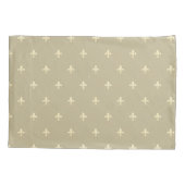 Housse D'oreillers Or Fleur de Lis Latte Brown (Dos-gauche)