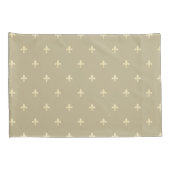 Housse D'oreillers Or Fleur de Lis Latte Brown (Dos-Droit)