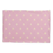 Housse D'oreillers Or Fleur de Lis Rose (Dos-gauche)