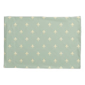 Housse D'oreillers Or Fleur de Lis Sage (Dos-gauche)