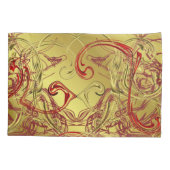 Housse D'oreillers or, rouge et noir brillant de couleur festive (Dos)