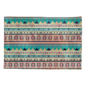 Housse D'oreillers Or tribal de turquoise de rose de motif de (Dos)