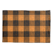 Housse D'oreillers  Orange Black Crosshatch Buffalo Check (Dos)