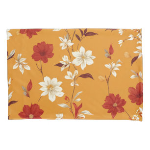 Housse D'oreillers Orange Boho automne Vintage motif floral