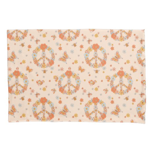 Housse D'oreillers Orange Peace Floral (devant)